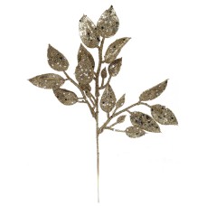 12.5 Inch Platinum Glittered Salal Leaf Spray (Lot of 12 Sprays) SALE ITEM